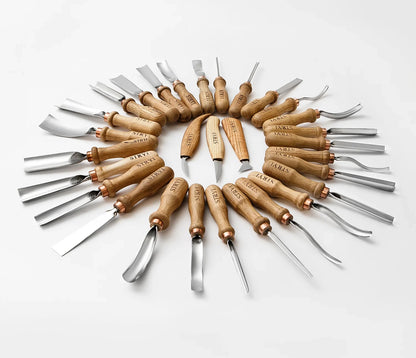 Woodcarving tools set 30pcs STRYI Profi, Gouges set, Chisels set, Woodworking tools
