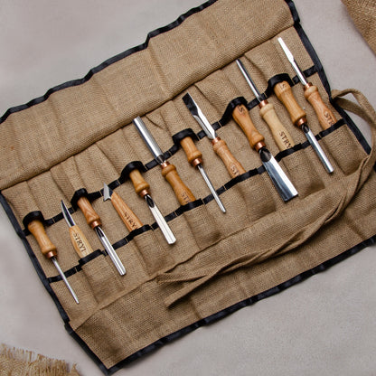 Woodcarving toolset 12pcs STRYI Profi for relief and for chip carving